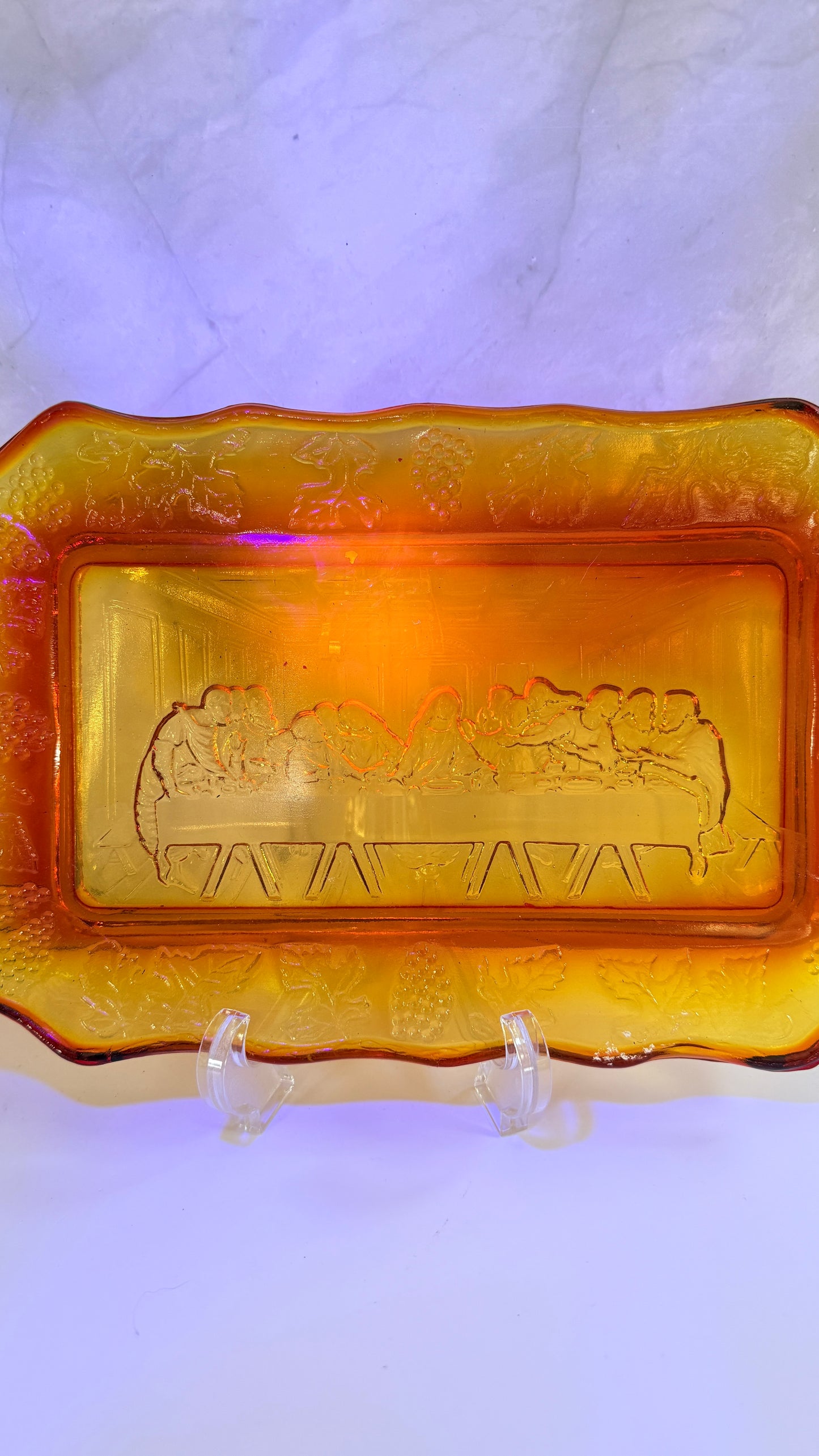 Indiana Glass Last Supper Plate