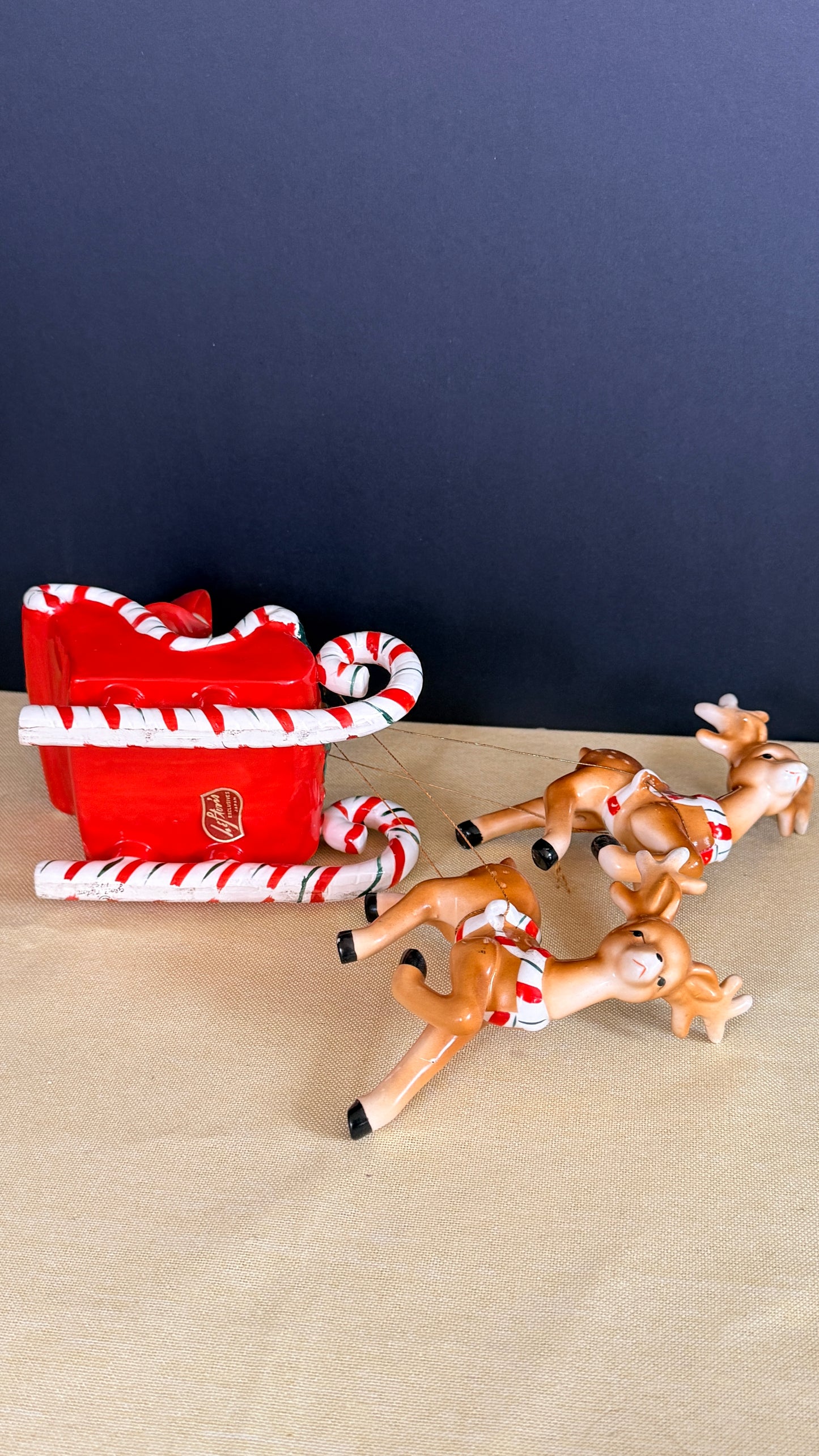 Lefton Christmas Sliegh with Reindeer