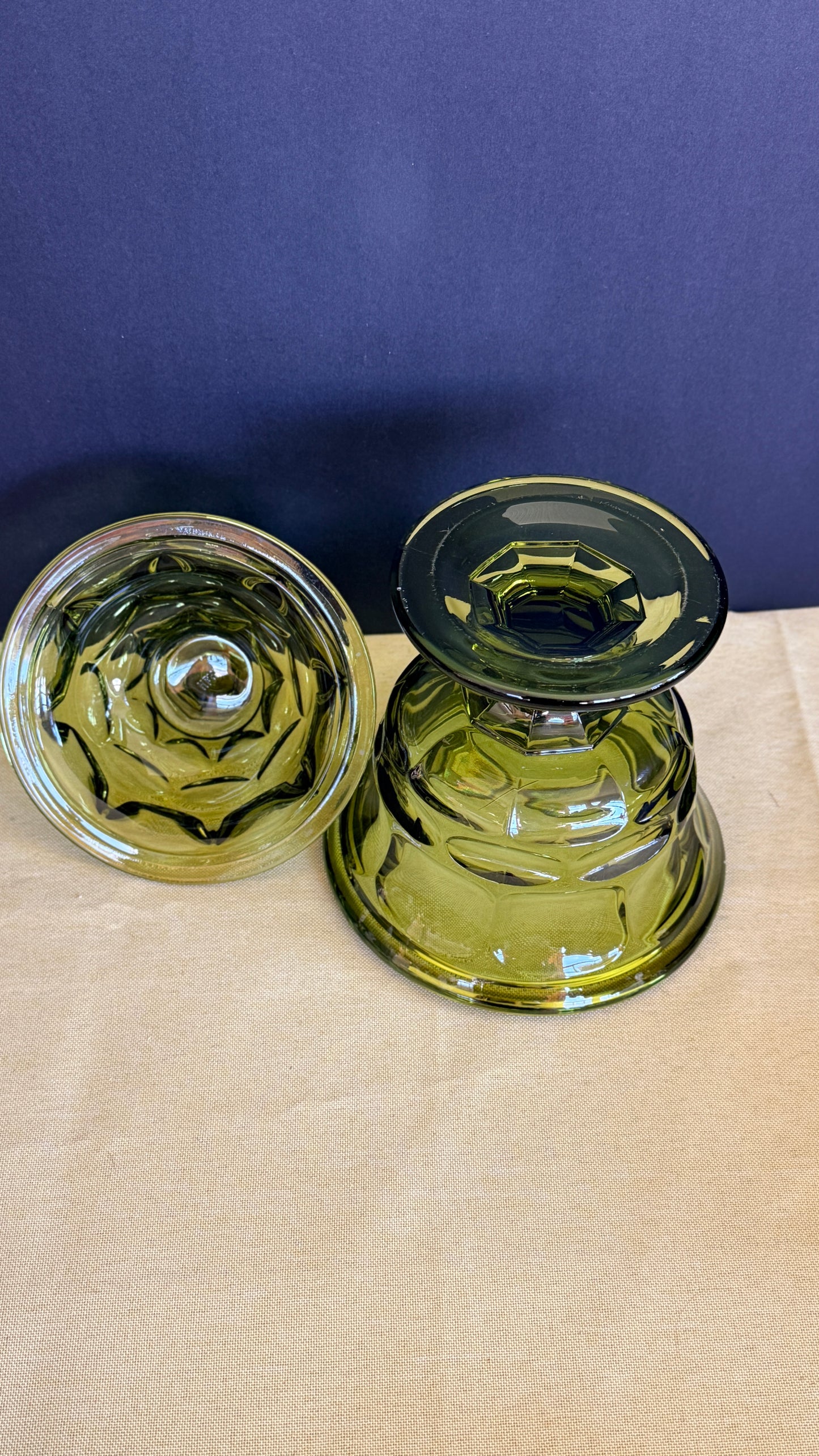 Viking Avocado Green Georgian Lidded Candy Dish