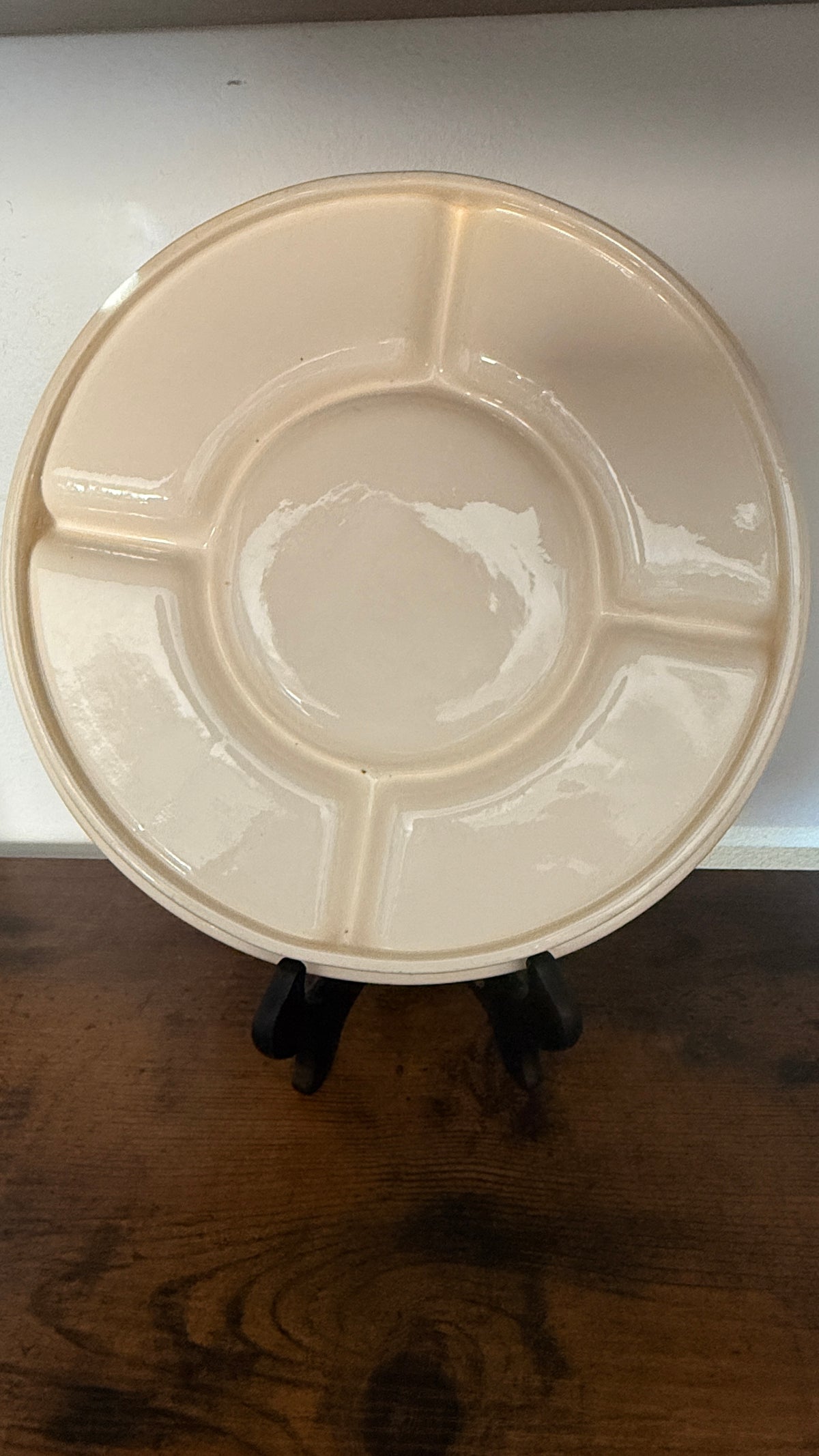 Floral Ceramic Uranium Glazed Relish Plate