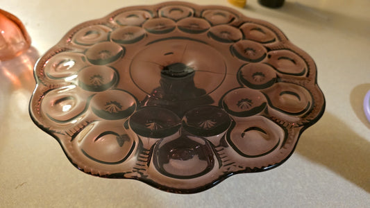 LE Smith Moon & Stars Amethyst Cake Plate