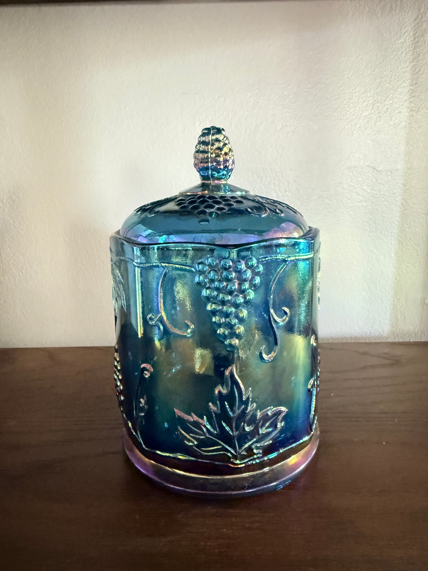 Indiana glass carnival candy jar