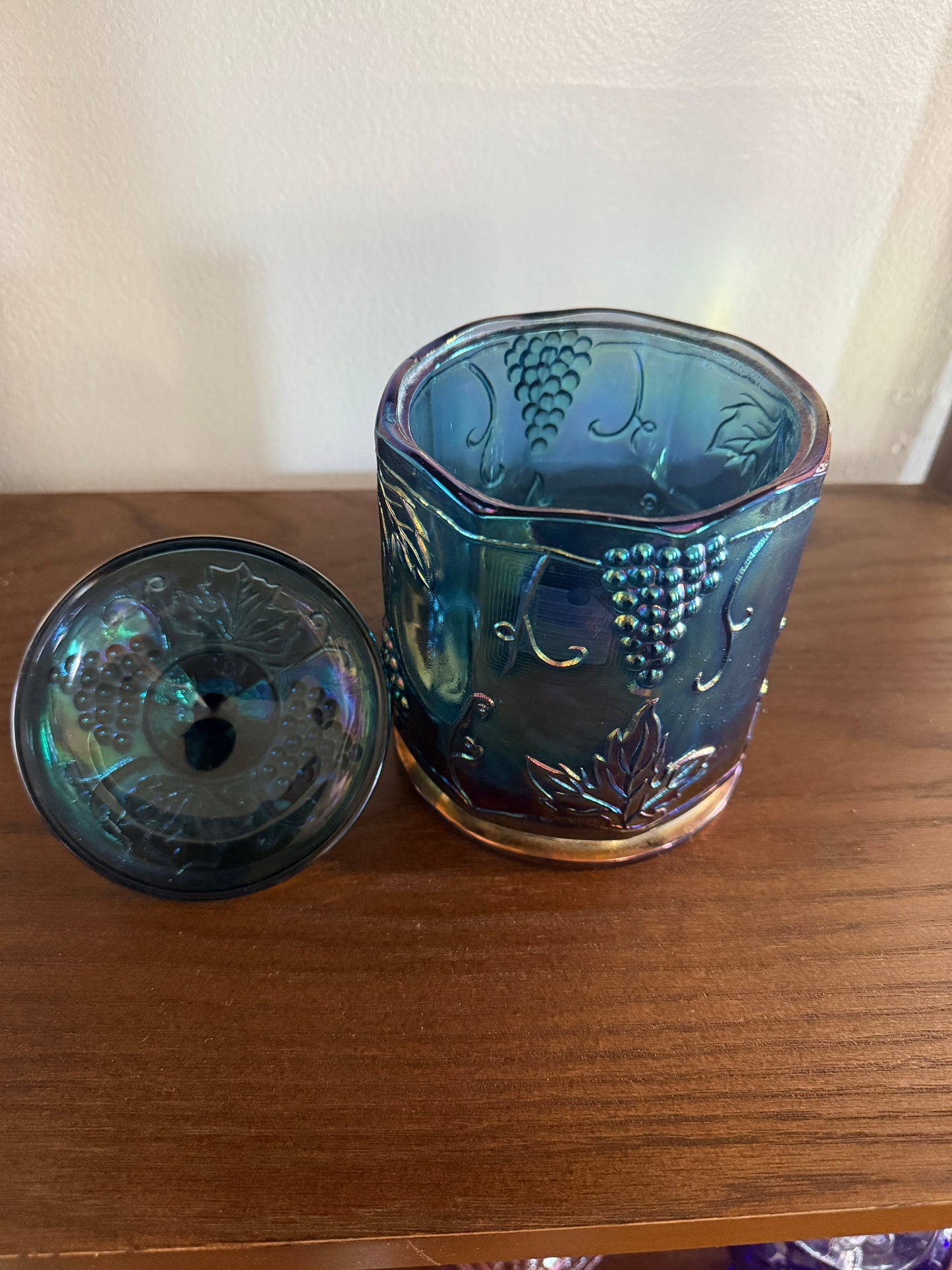 Indiana glass carnival candy jar