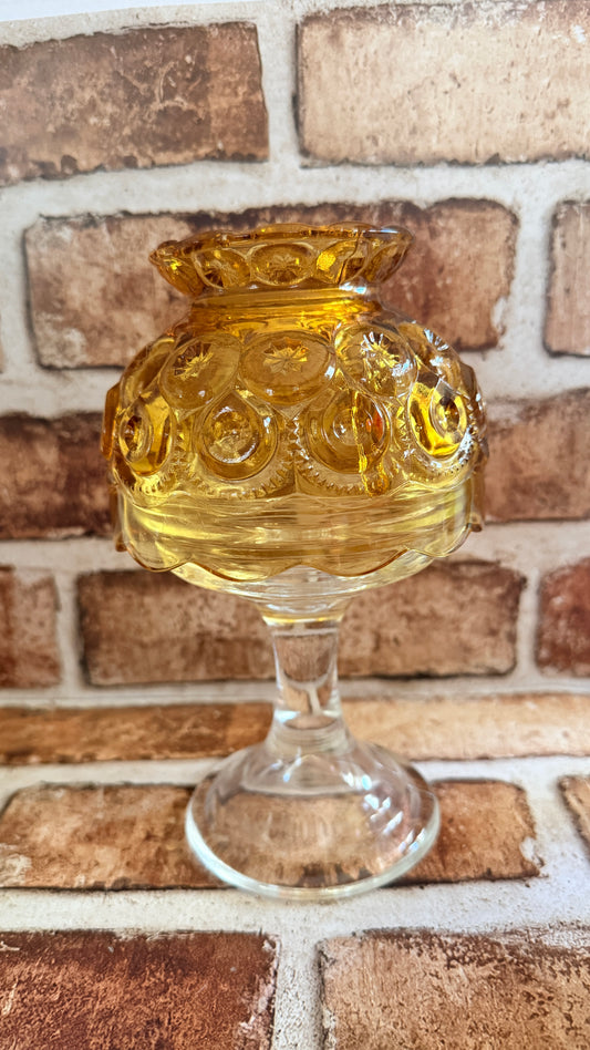 L.E. Smith Moon & Stars Yellow Amber Fairy Lamp