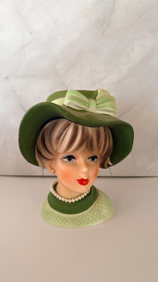 NAPCO Lady Head Vase in Green