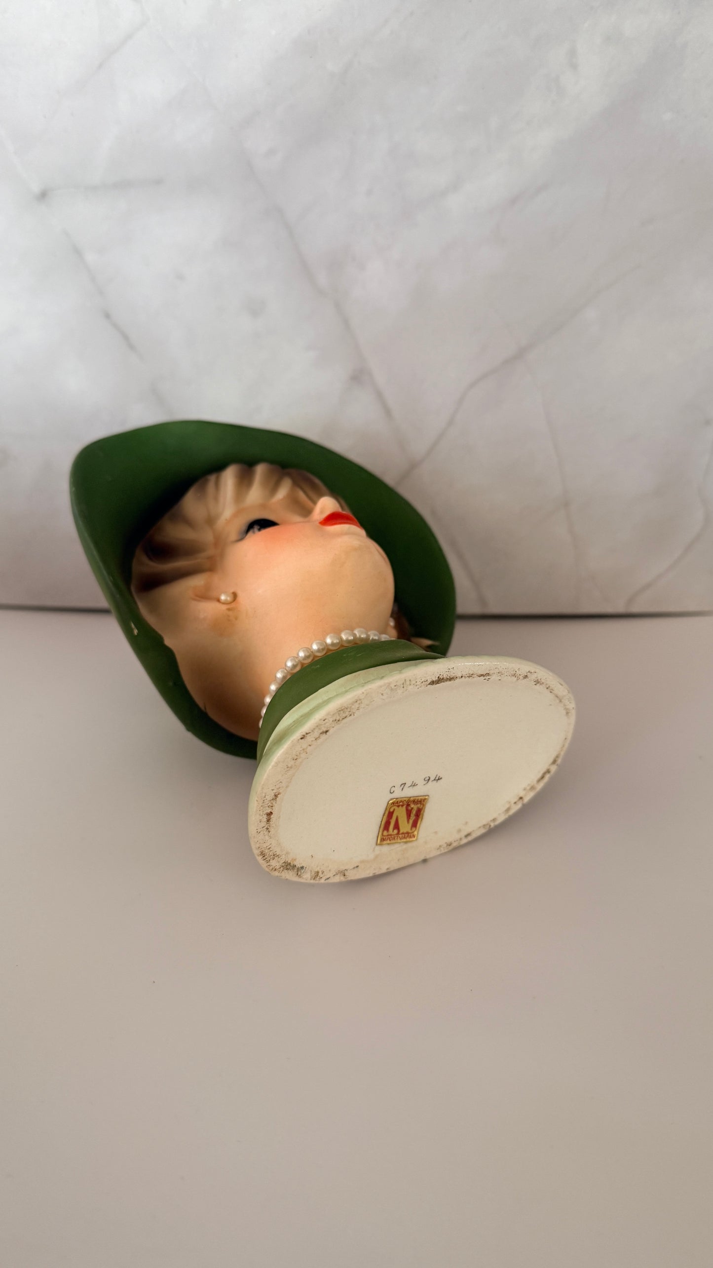 NAPCO Lady Head Vase in Green