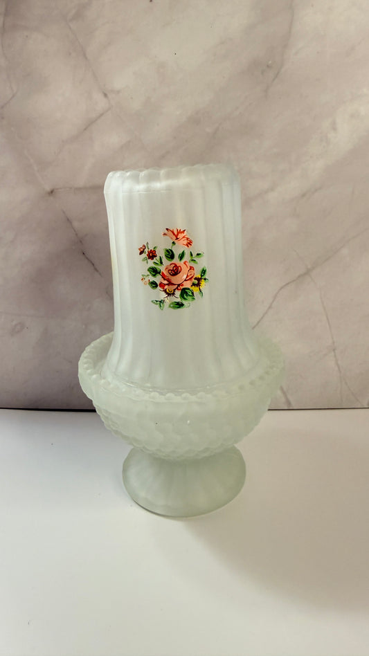 Westmoreland Frosted Ribed Hobnail Fairy Lamp