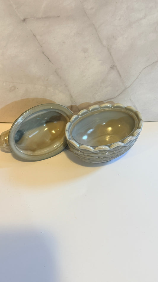 Mosser Grey Bunny in Basket