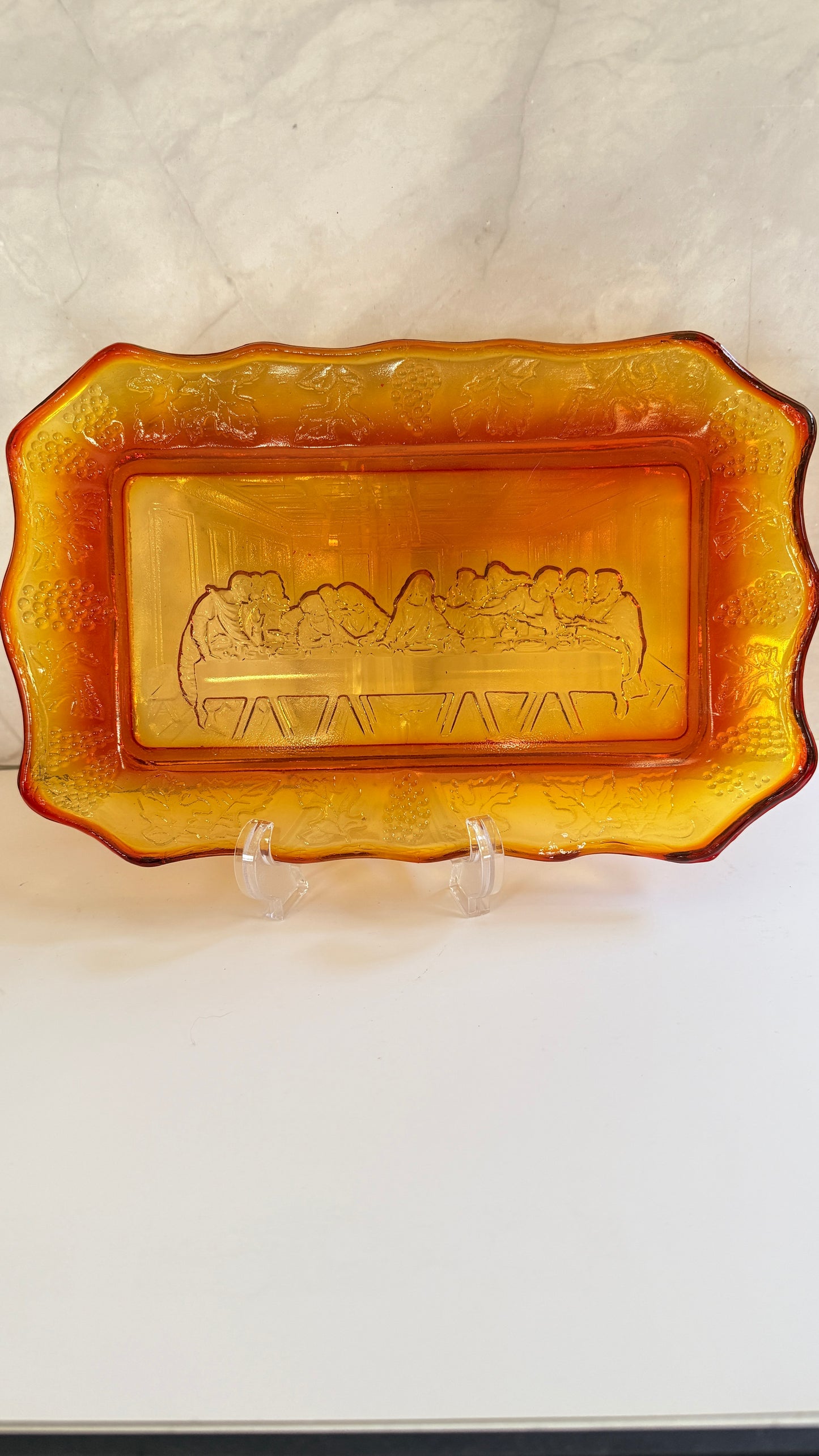 Indiana Glass Last Supper Plate