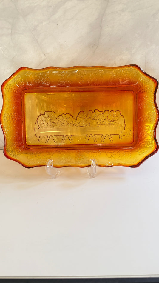 Indiana Glass Last Supper Plate