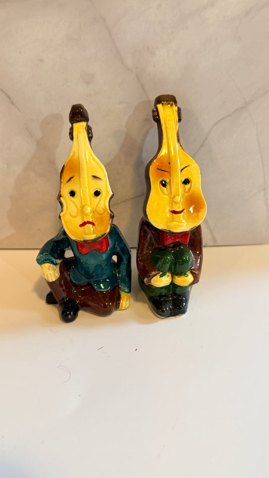 Anthropomorphic Violin Salt & Pepper Shakers