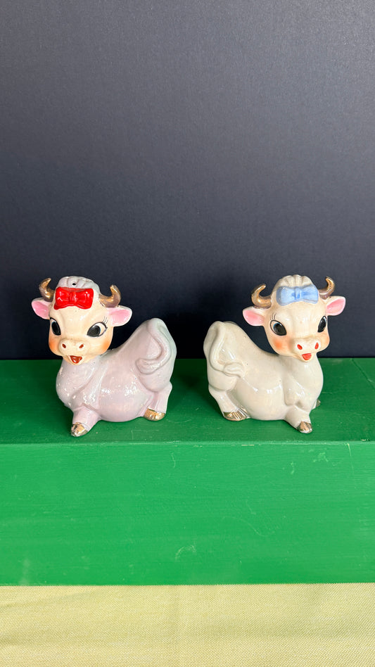 World Creations Anthropomorphic Cows Salt & Pepper Shakers