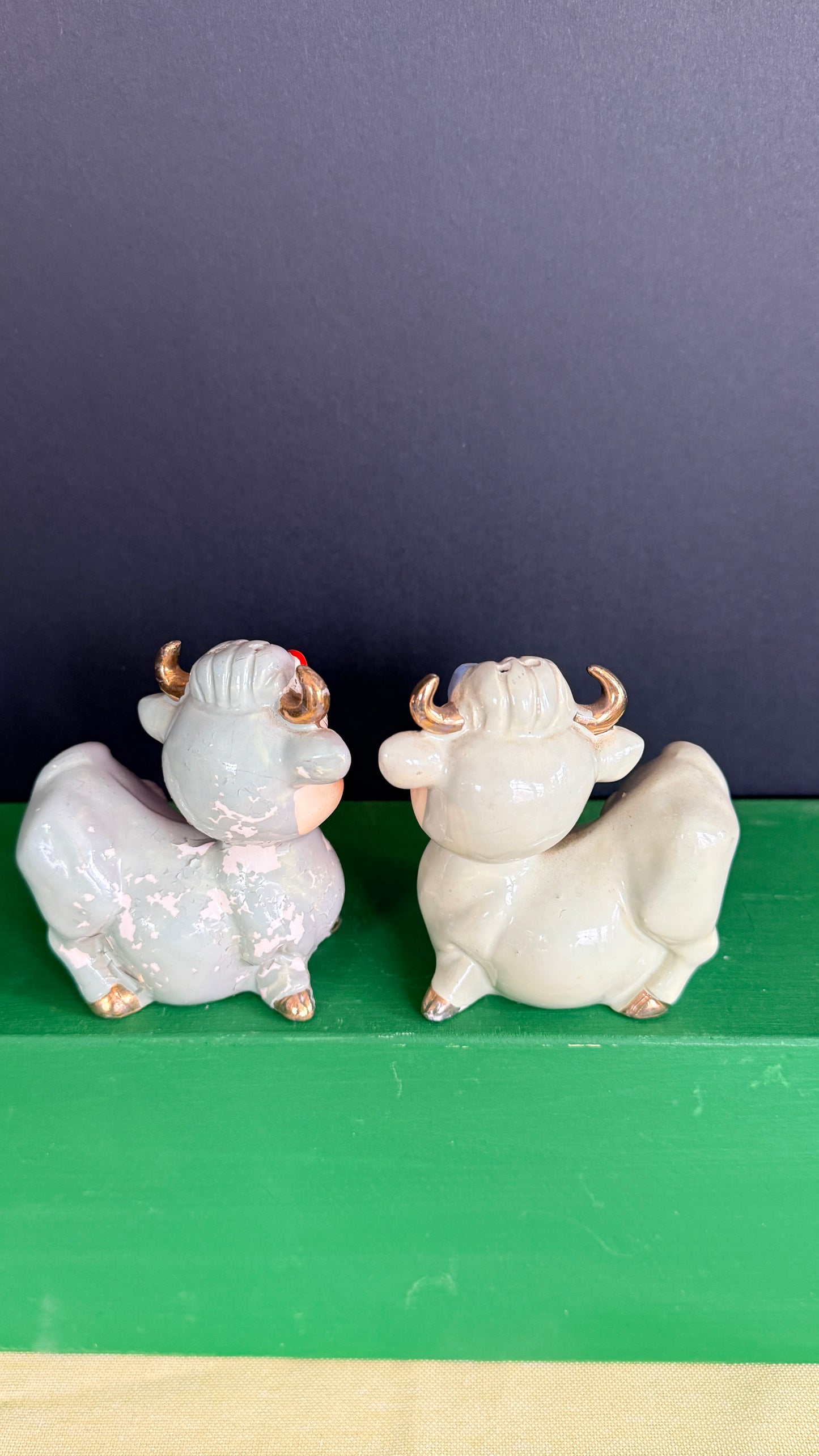 World Creations Anthropomorphic Cows Salt & Pepper Shakers