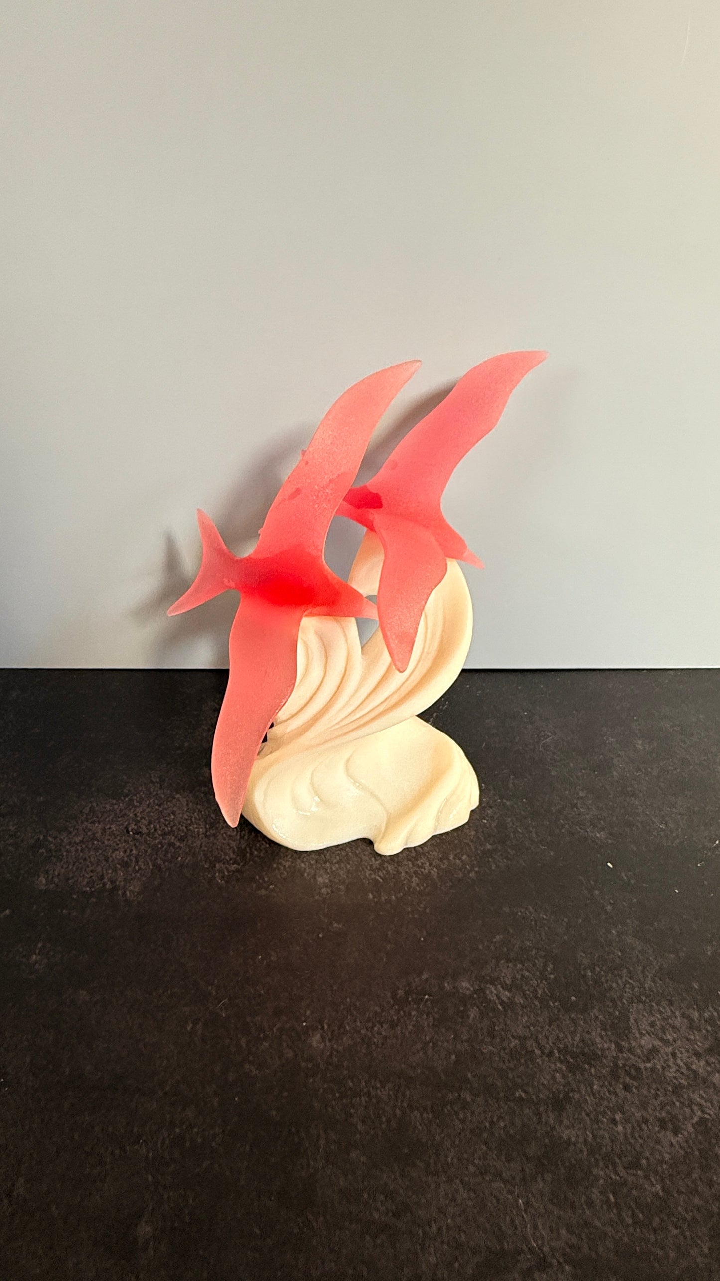 Double Seagulls on Waves Figurine
