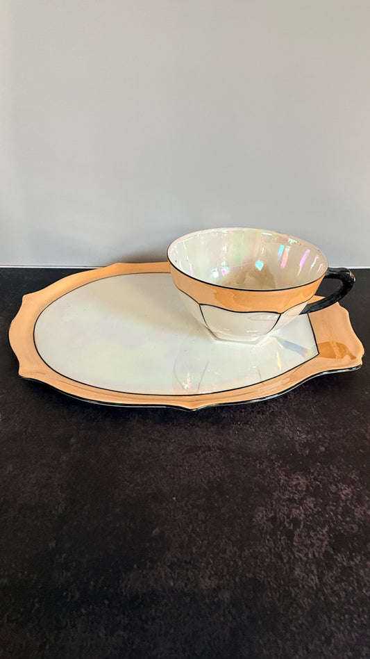 Victoria Czechoslovakia Luster Snack Plate