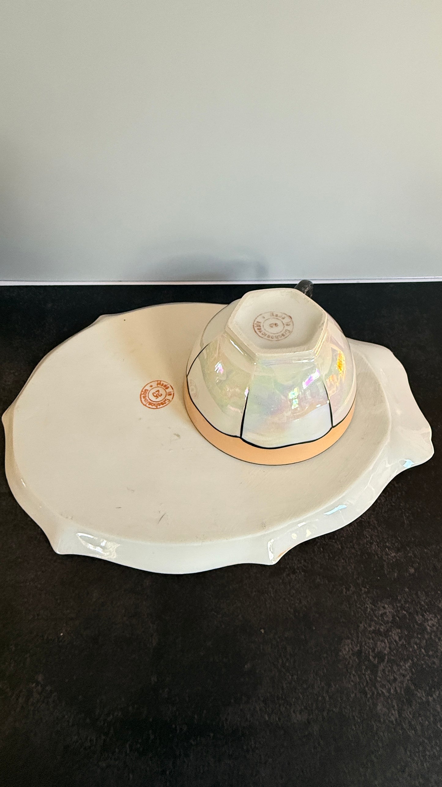 Victoria Czechoslovakia Luster Snack Plate