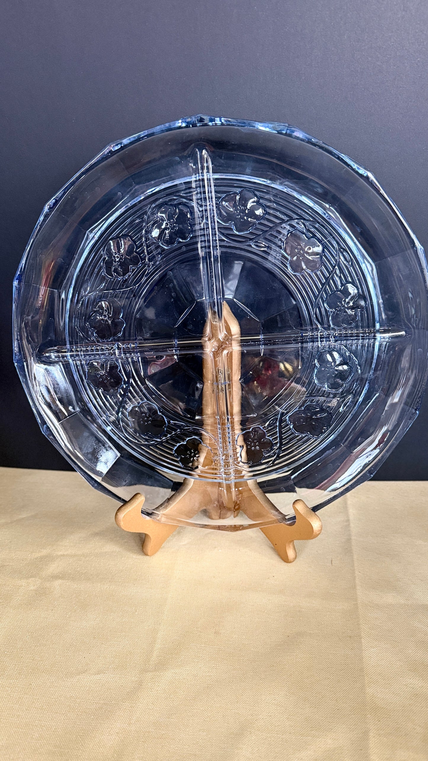 Anchor Hocking Avalon Blue Relish Dish