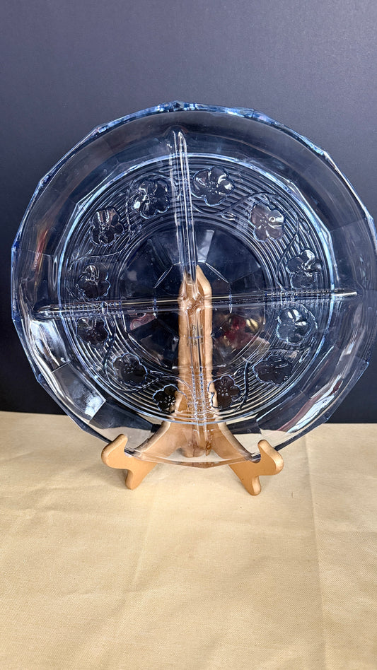 Anchor Hocking Avalon Blue Relish Dish