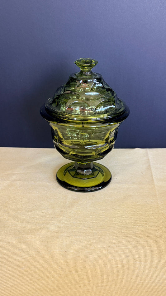 Viking Avocado Green Georgian Lidded Candy Dish