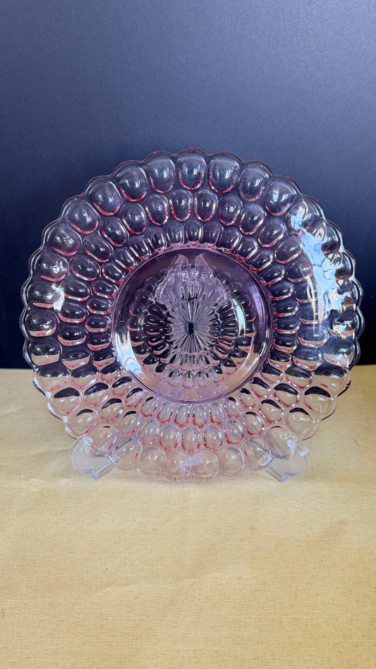 Anchor Hocking Thumbprint Pink Plate