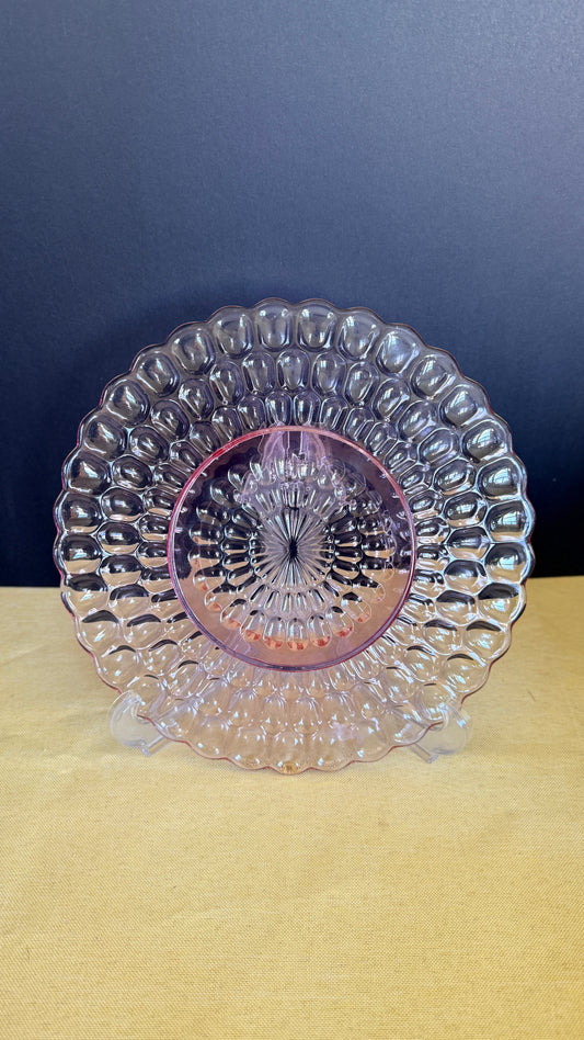 Anchor Hocking Thumbprint Pink Plate