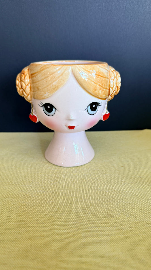 Enecso Valentines Girl Lady Head Vase