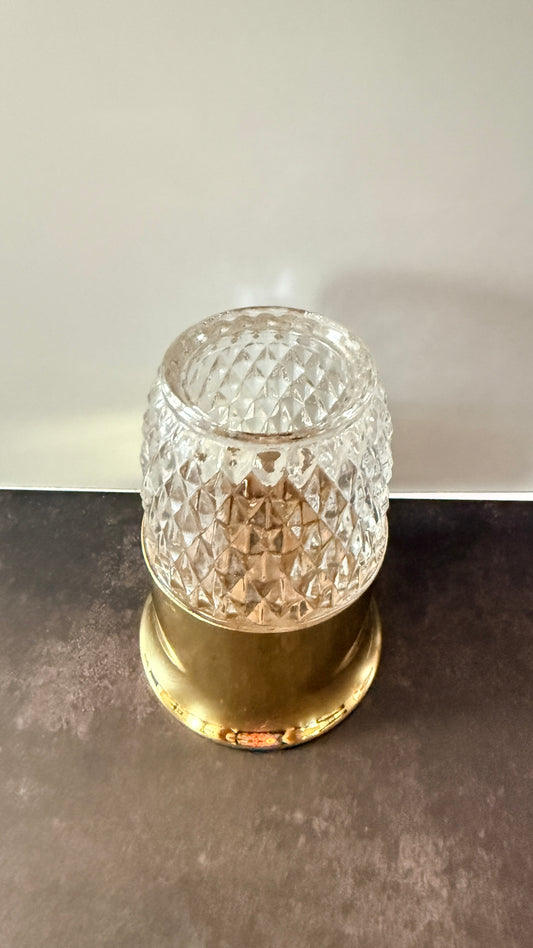 Diamond Point w/Brass Base Fairy Lamp