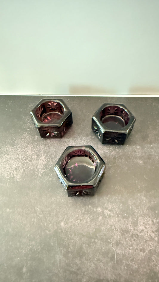EAPG Amethyst Glass Salt Dips