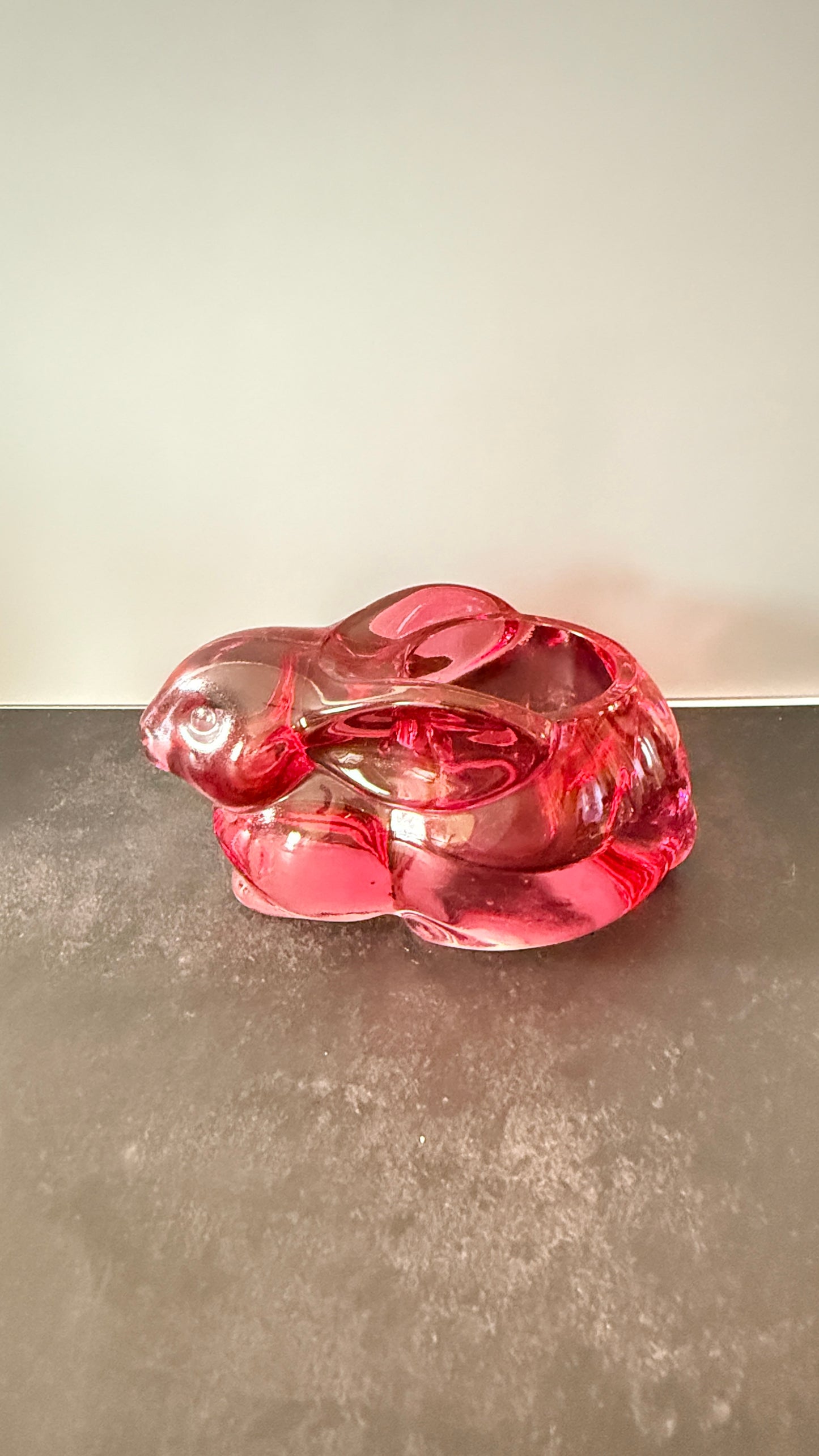 Indiana Glass Ruby Bunny Tealite Holder
