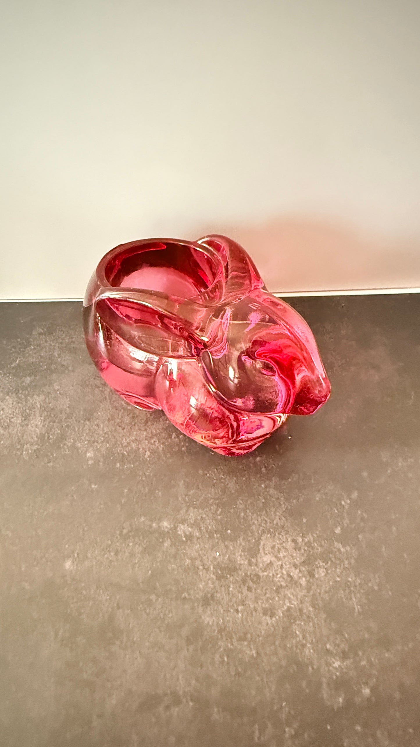 Indiana Glass Ruby Bunny Tealite Holder