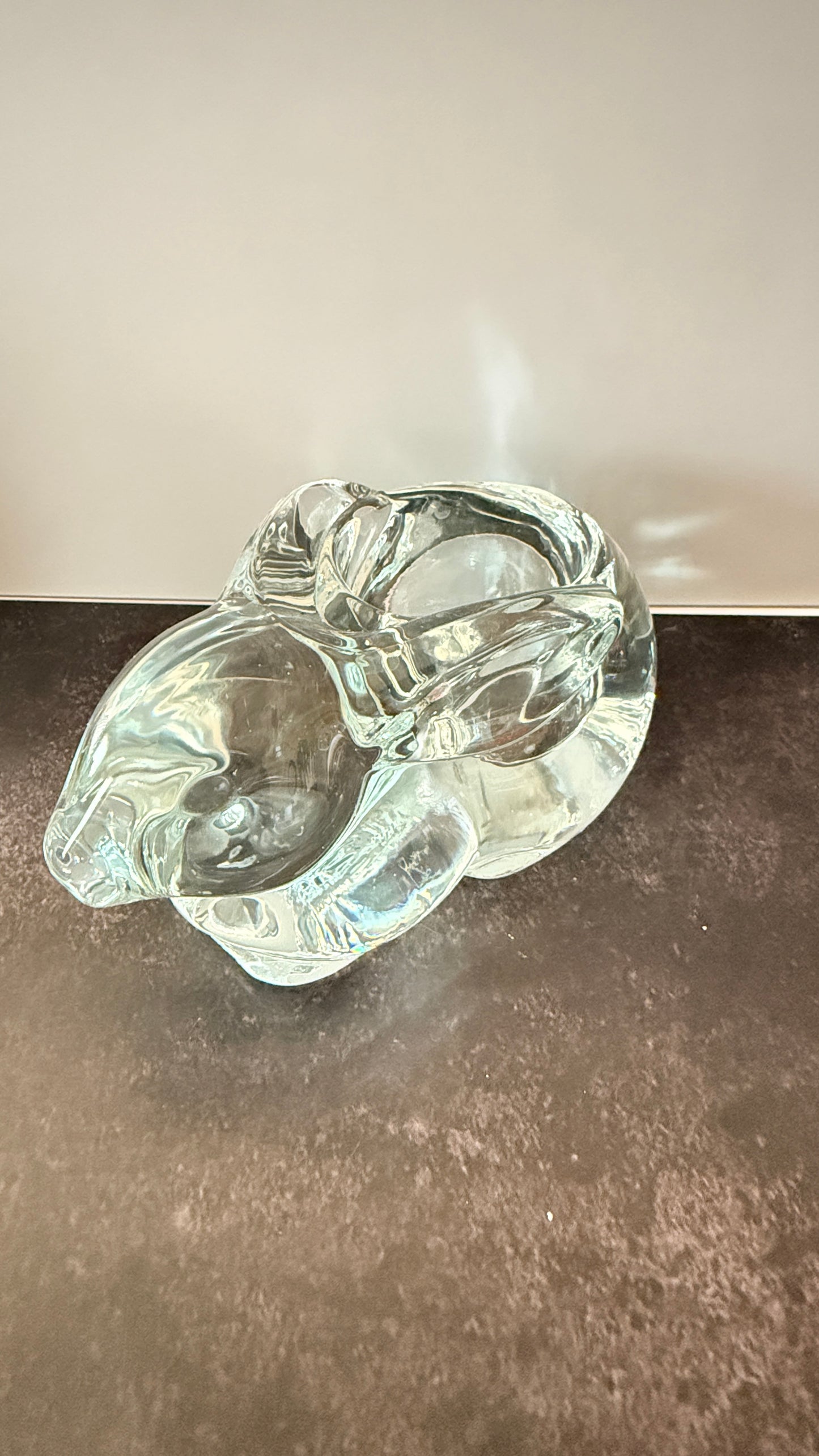 Indiana Glass Clear Bunny Tealite Holder