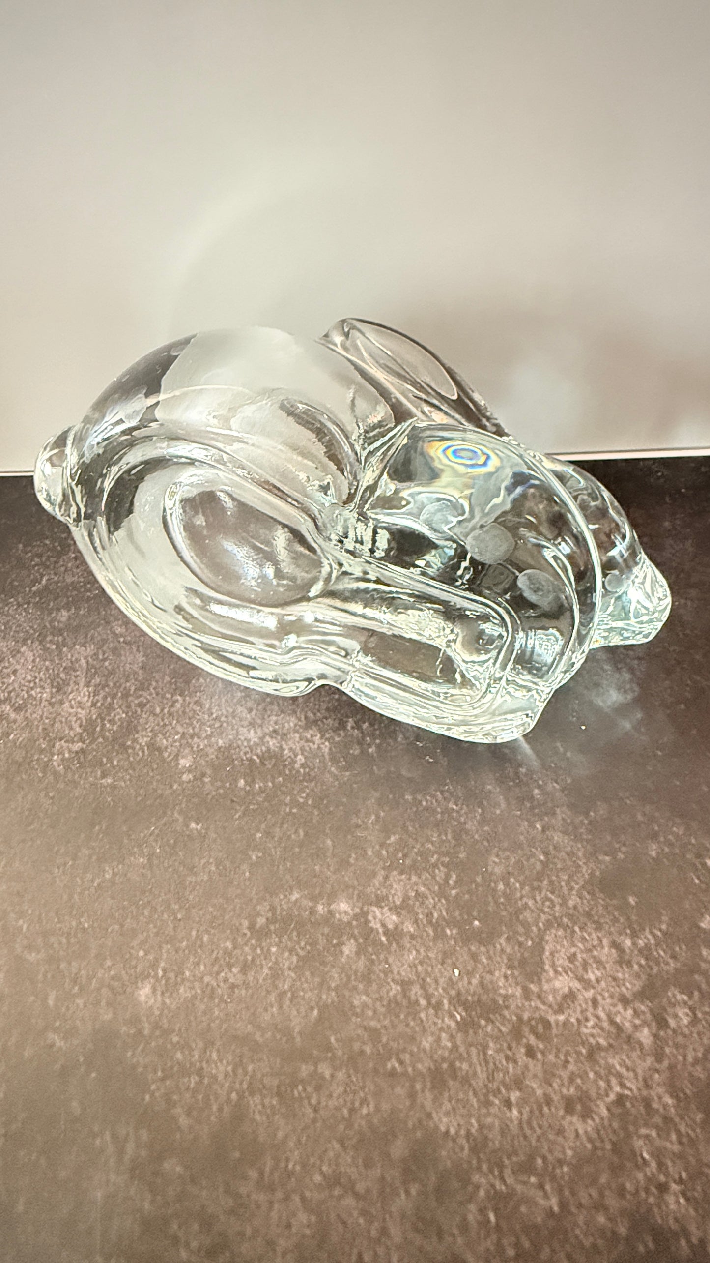 Indiana Glass Clear Bunny Tealite Holder