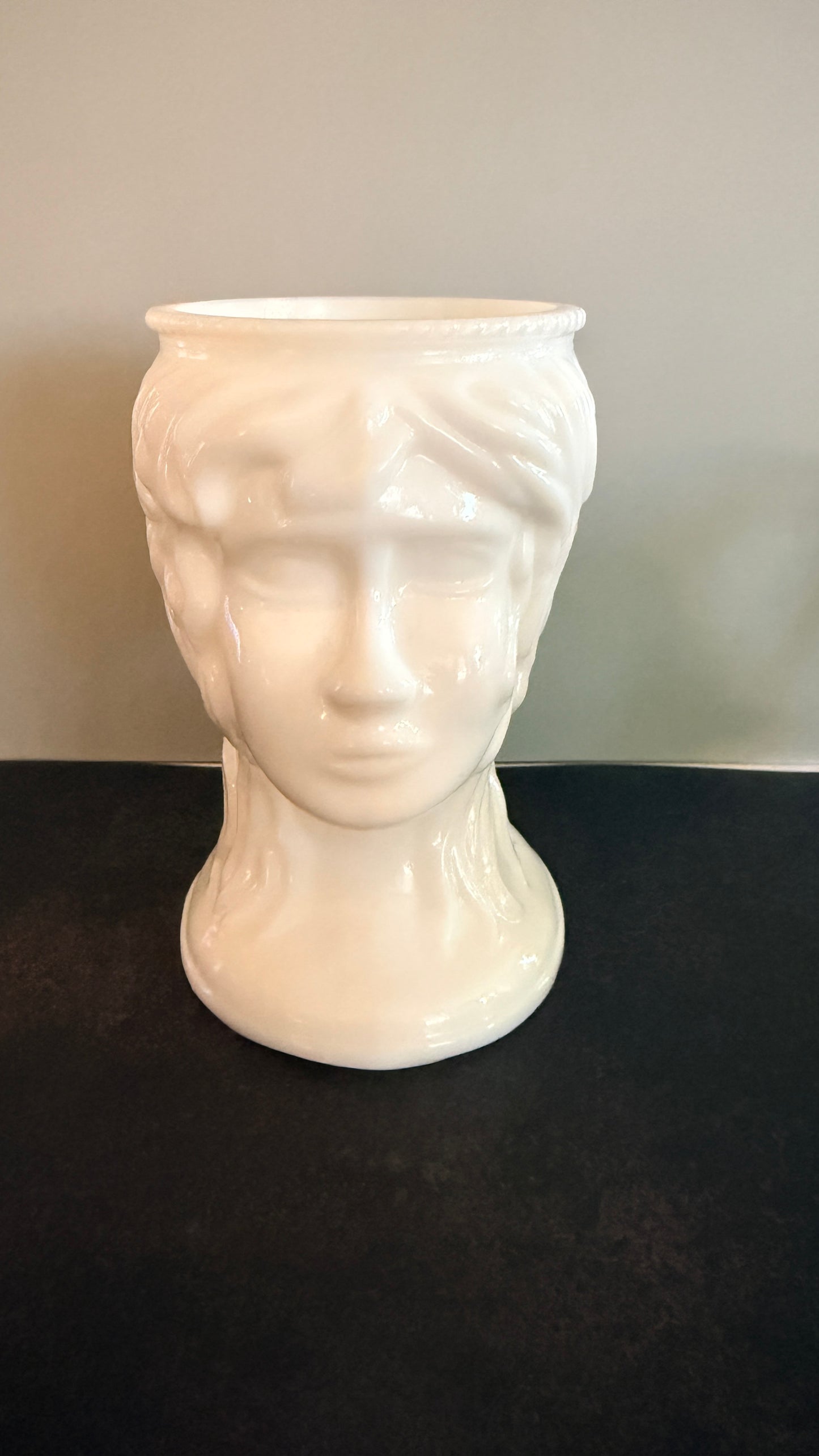 Milk Glass Lady Head Vase
