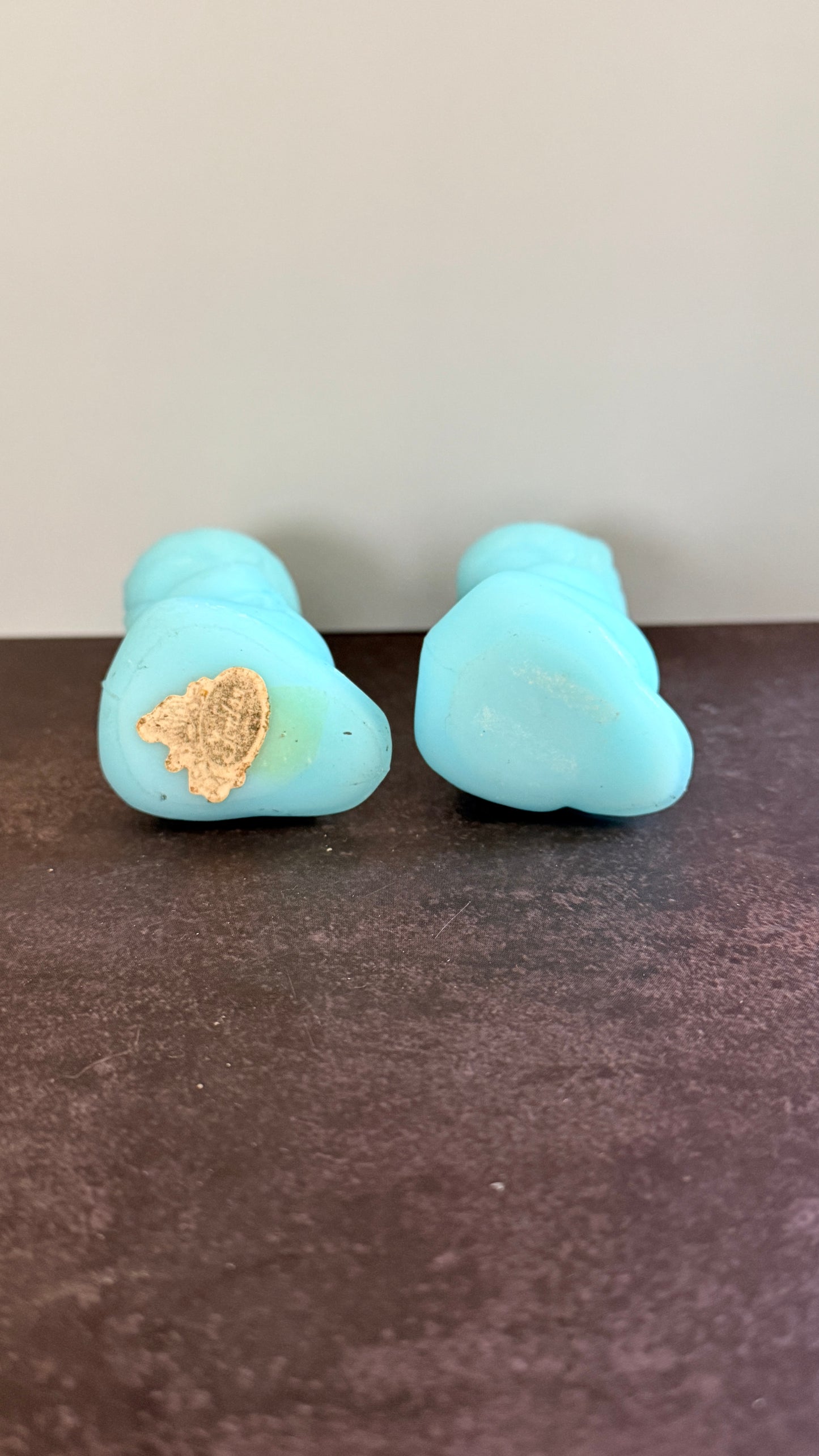 Fenton Satin Blue Praying Children Figurines