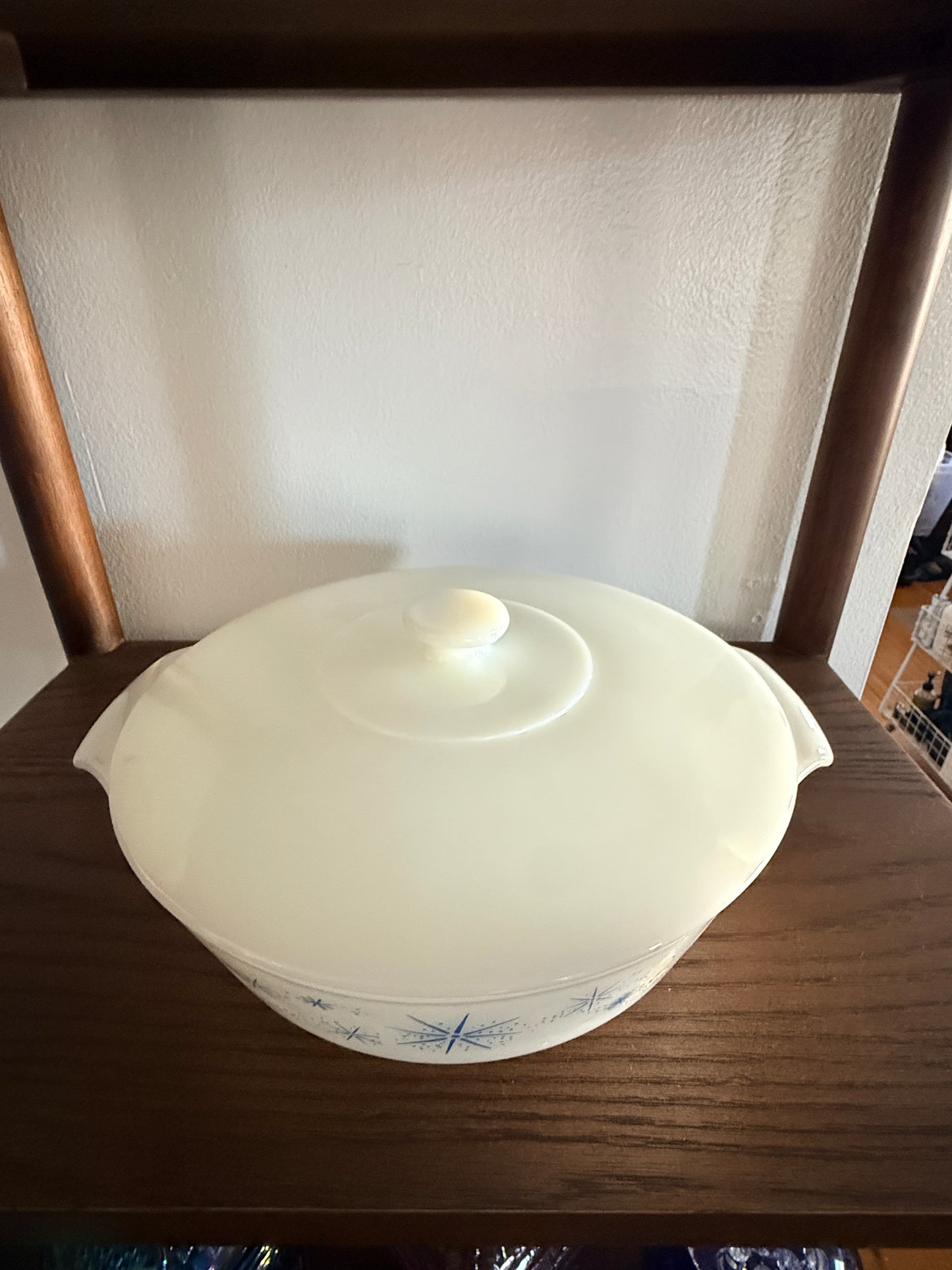 Fire King Atomic  Blue Starburst Casserole Dish