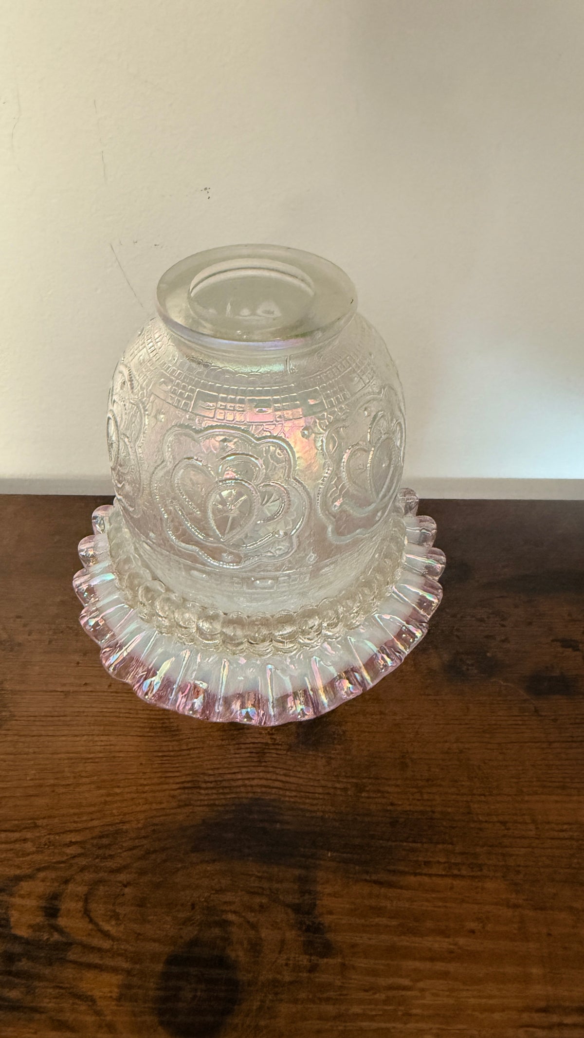 Fenton Persian Medallion Iridescent 3pc Fairy Lamp