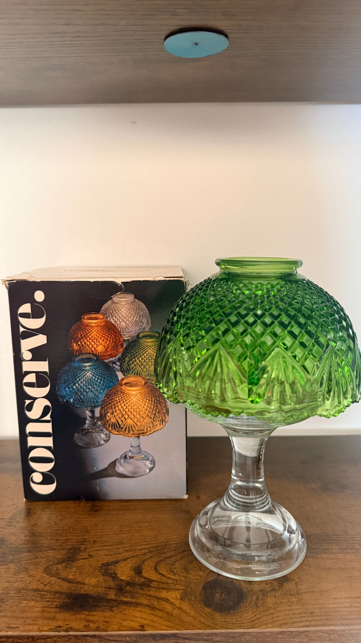 LE Smith Green Diamond Point Fairy Lamp