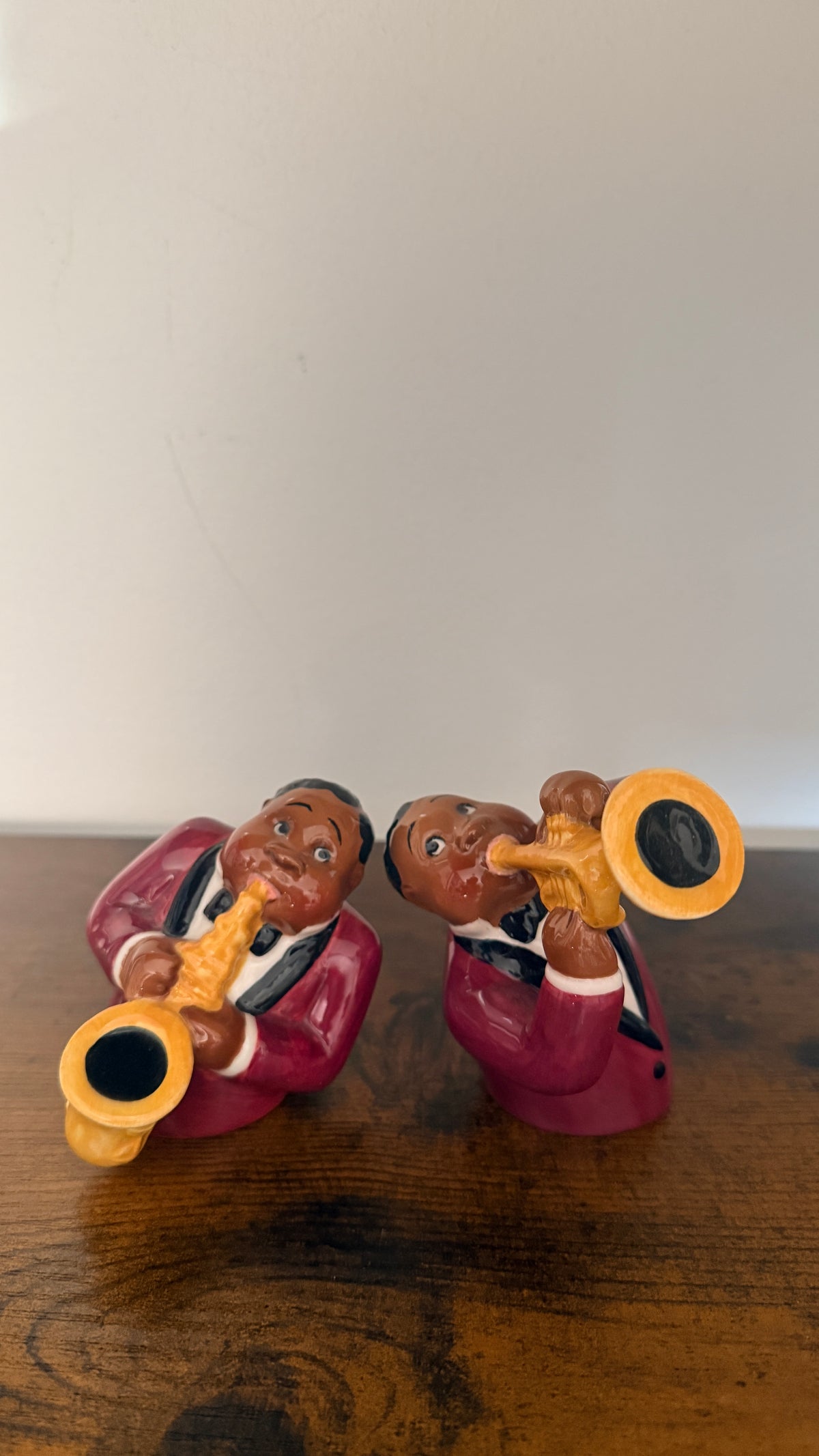 Clay Art Jazz Horn Players Novelty Salt and Pepper Shakers