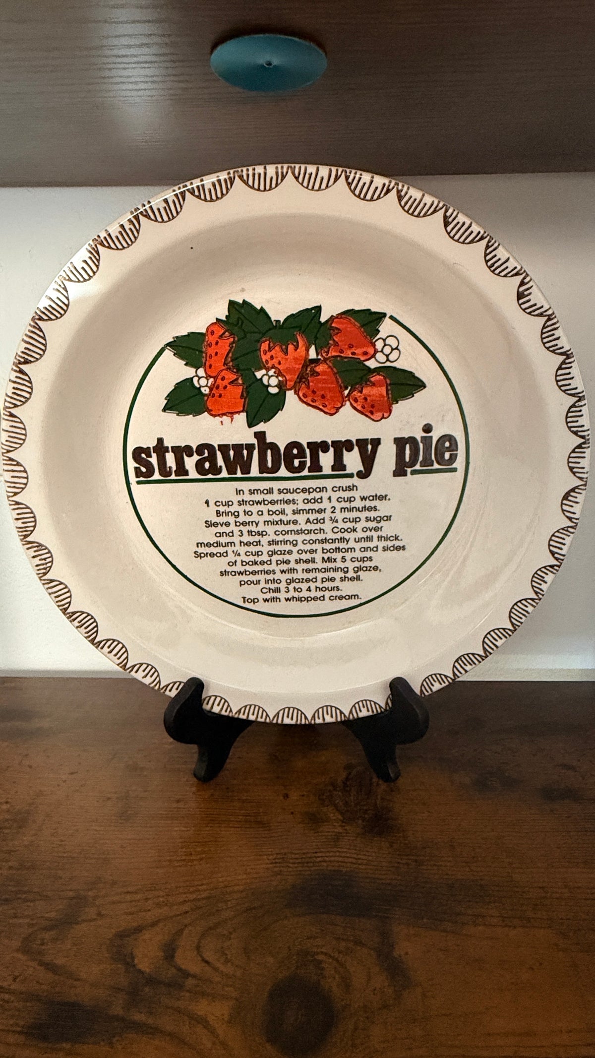 Strawberry Receipe Pie Plate