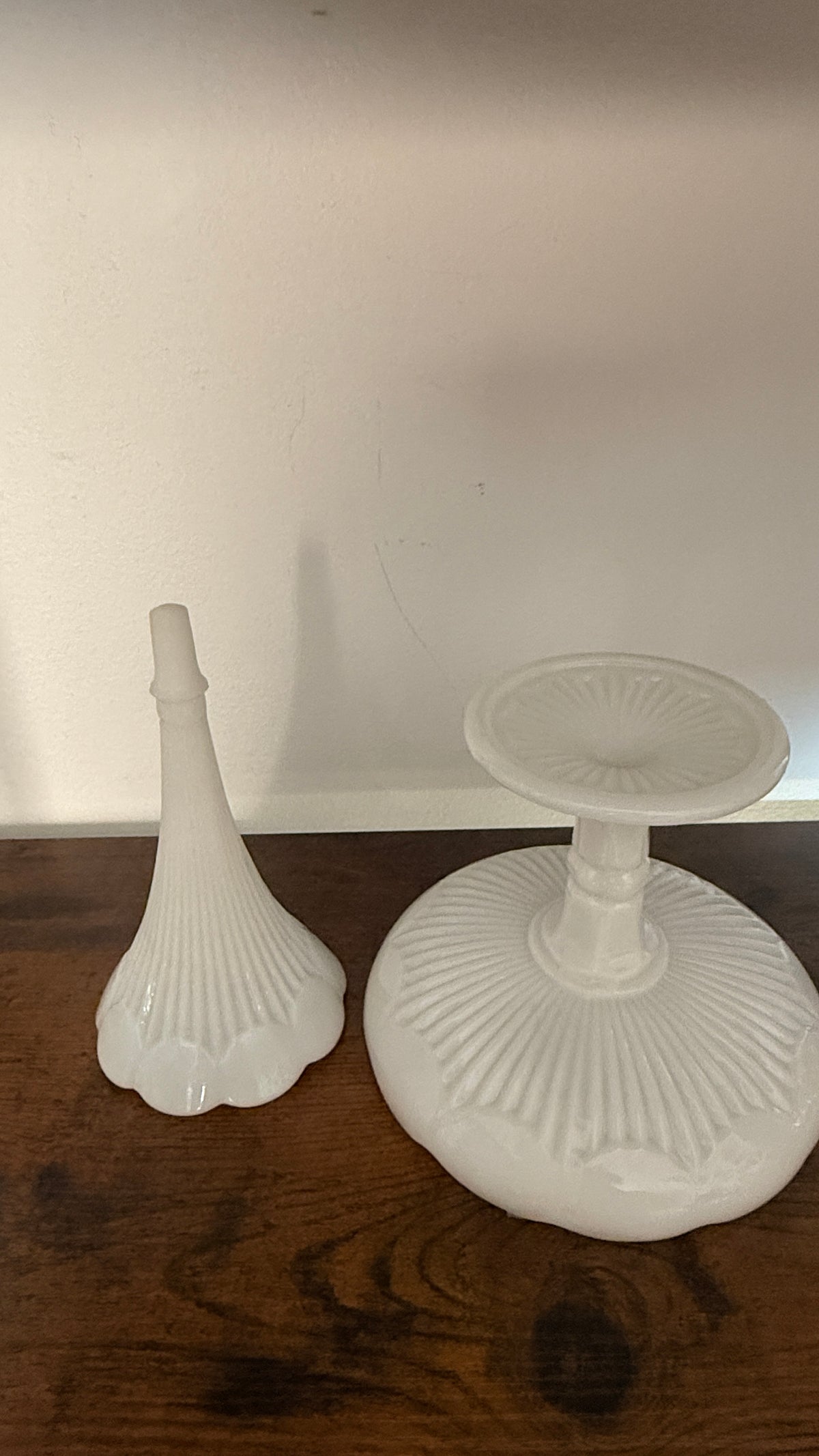 French Milk Glass Single Epergne