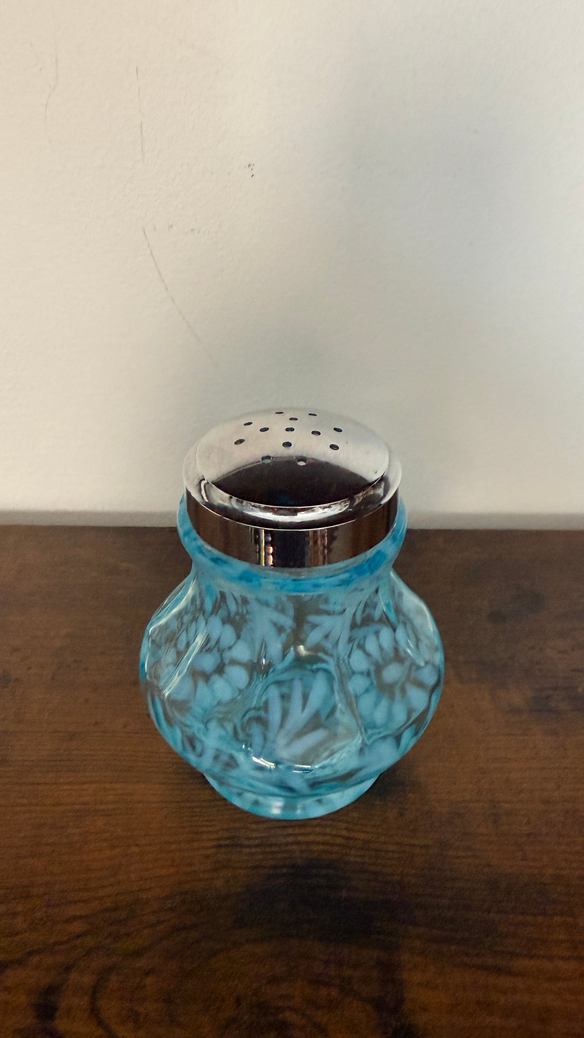 Victorian Blue Glass Sugar Shaker